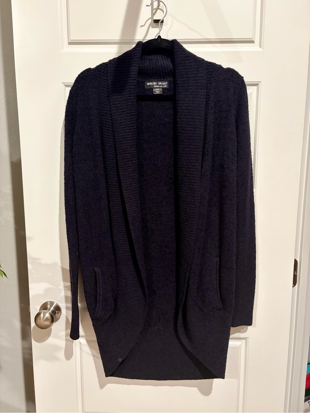 Barefoot Dreams Black Open-Front Shawl-Collar Cardigan